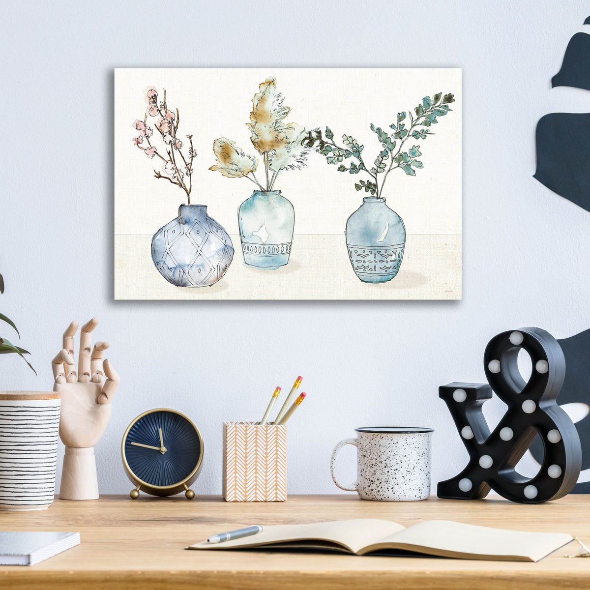 Fresh Farmhouse 1 Blue by Anne Tavoletti - 16x12 acrylic wall art in a room