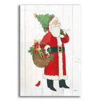 Vintage St Nick 3 No Words On White Wood V2 by Anne Tavoletti acrylic glass wall art