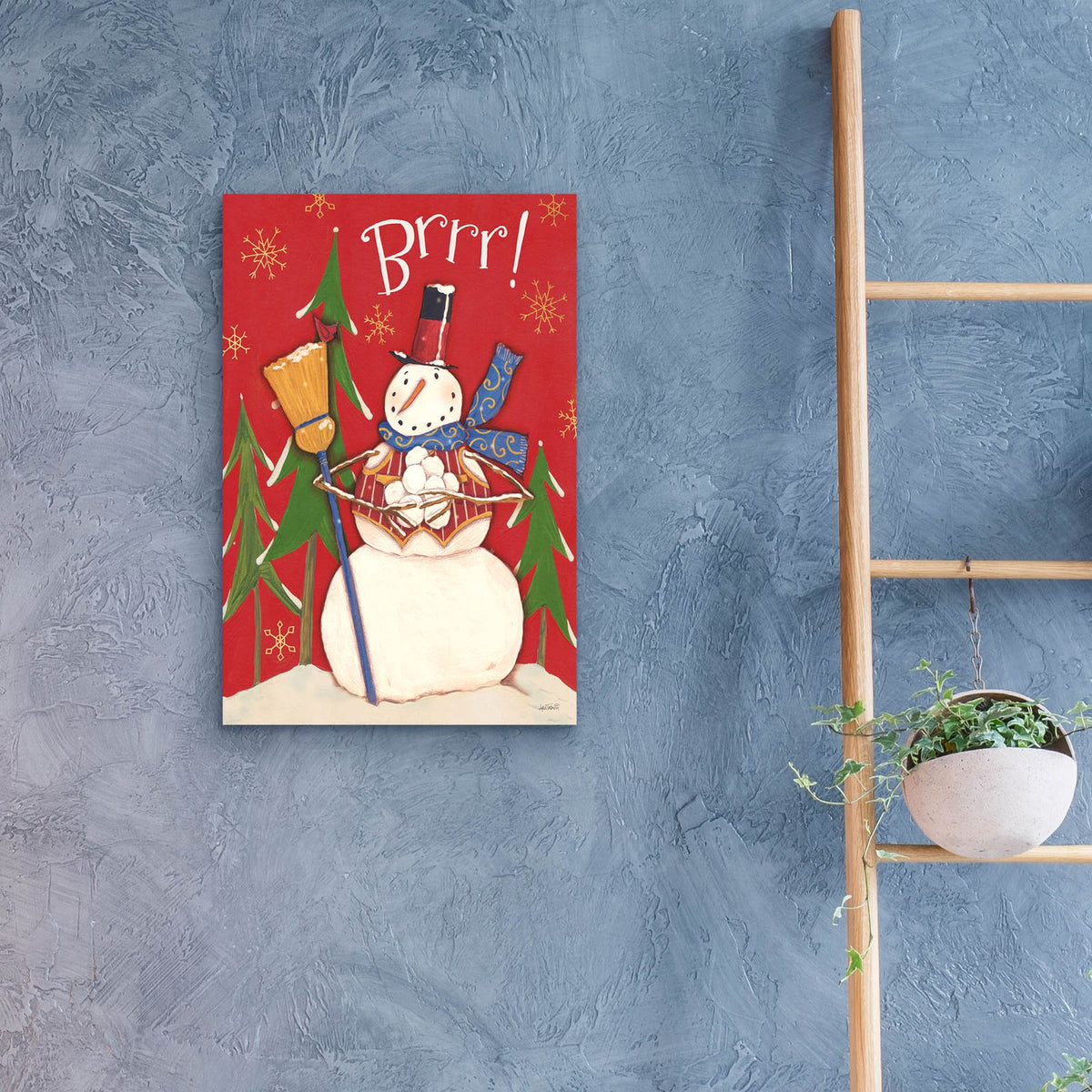 Snowmen Season 2 Red Green by Anne Tavoletti - 16x24 acrylic wall art in a room