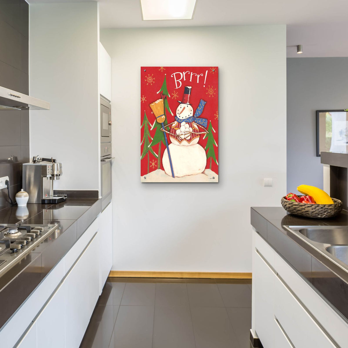 Snowmen Season 2 Red Green by Anne Tavoletti - 24x36 acrylic wall art in a room