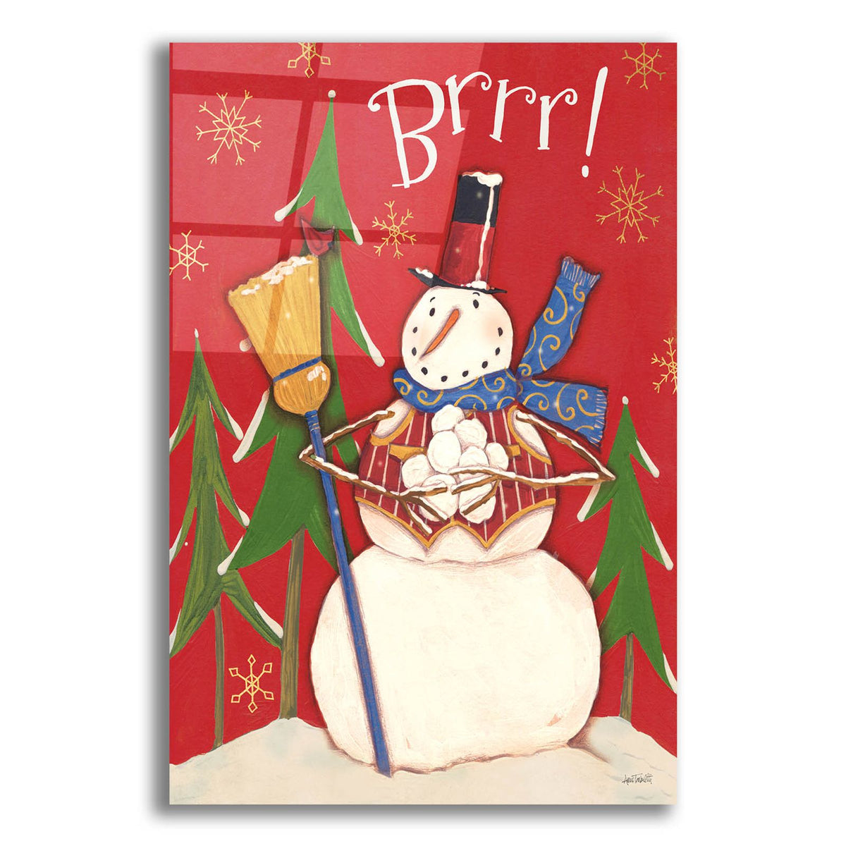 Snowmen Season 2 Red Green by Anne Tavoletti acrylic glass wall art