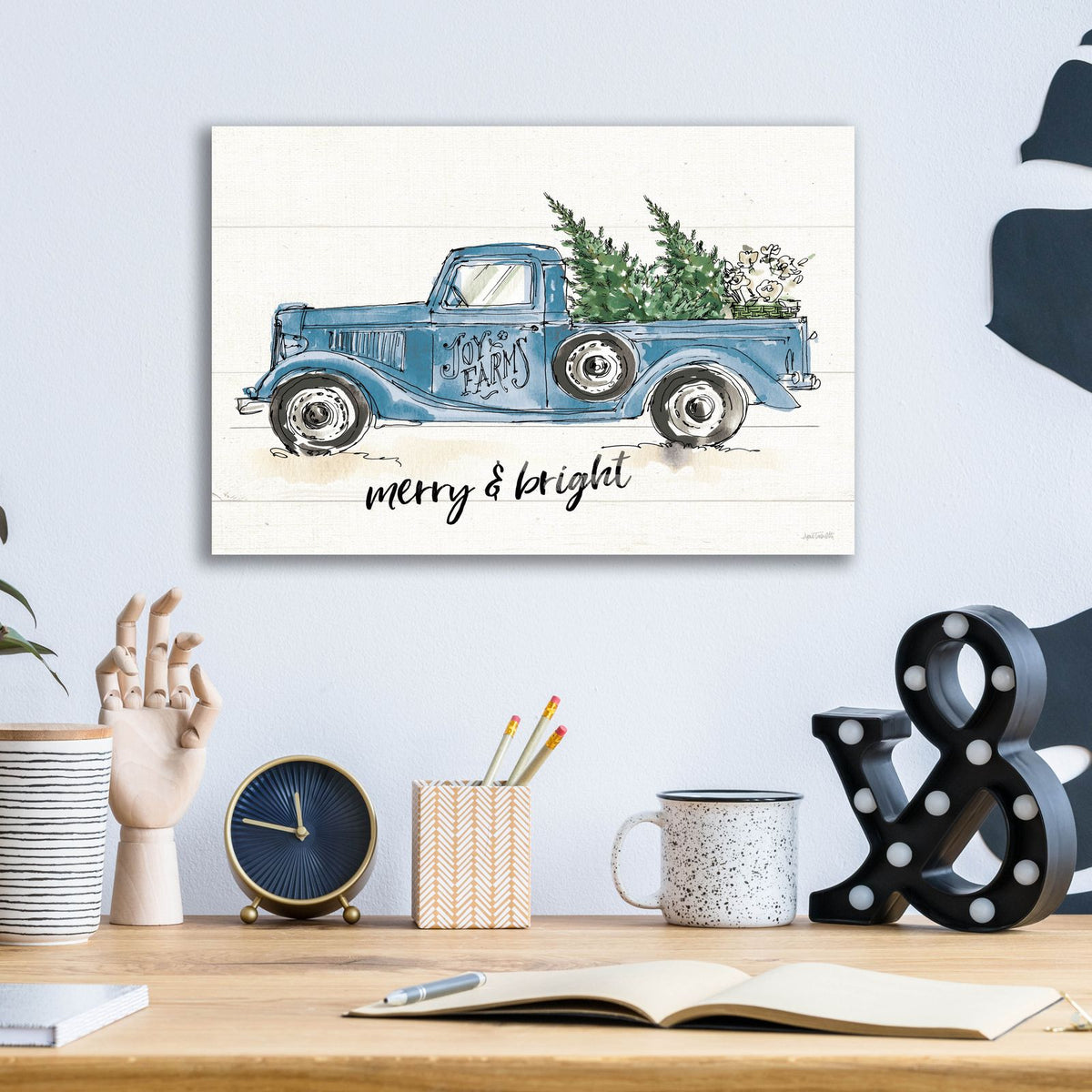 Modern Farmhouse 8 Merry Blue by Anne Tavoletti - 16x12 acrylic wall art in a room