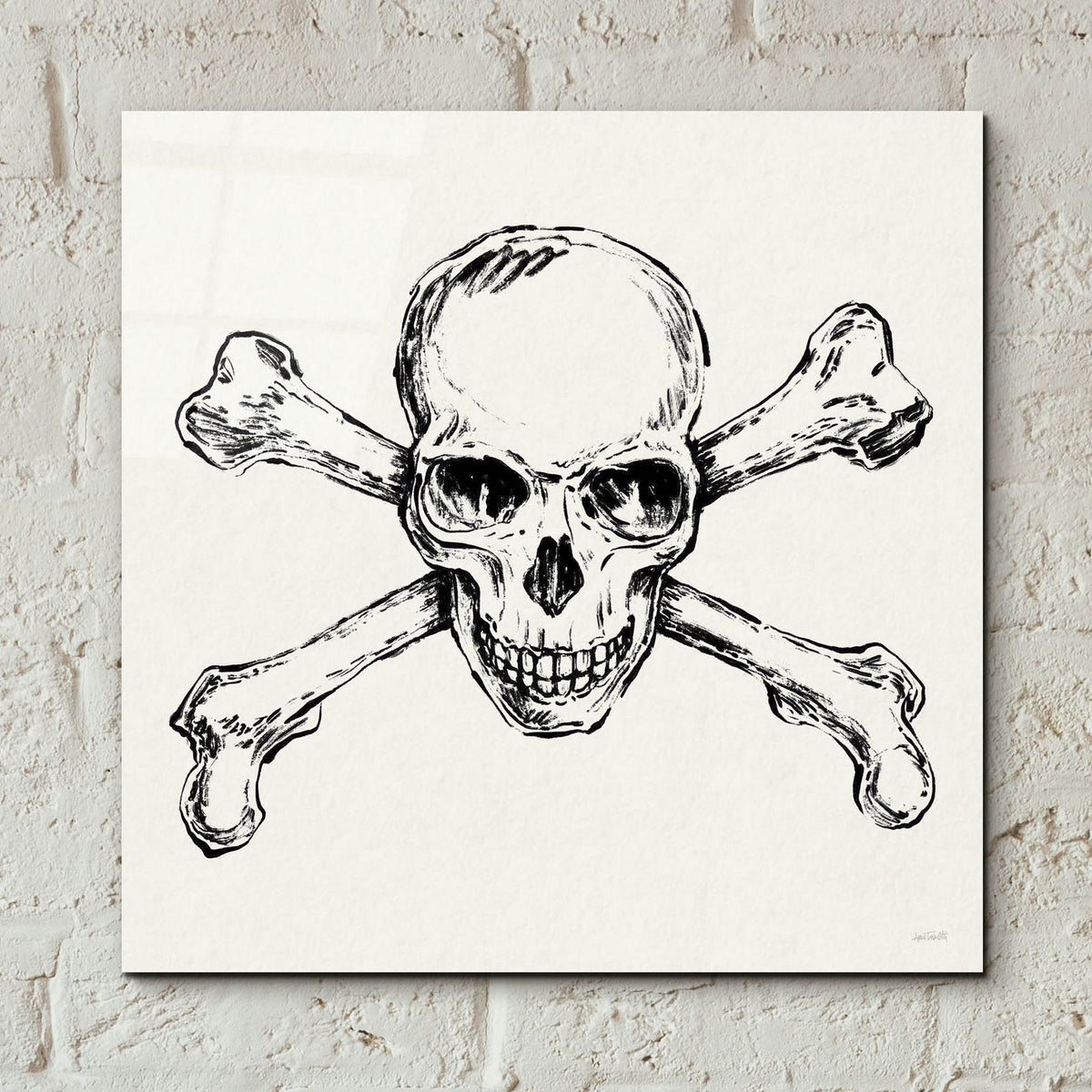Skull And Crossbones 1 by Anne Tavoletti - 12x12 acrylic wall art in a room