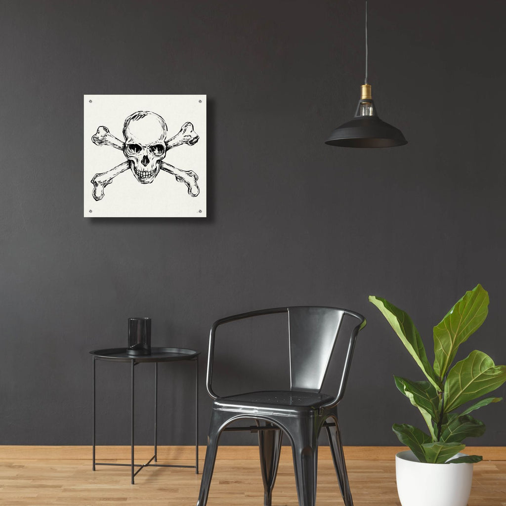 Skull And Crossbones 1 by Anne Tavoletti - 24x24 acrylic wall art in a room