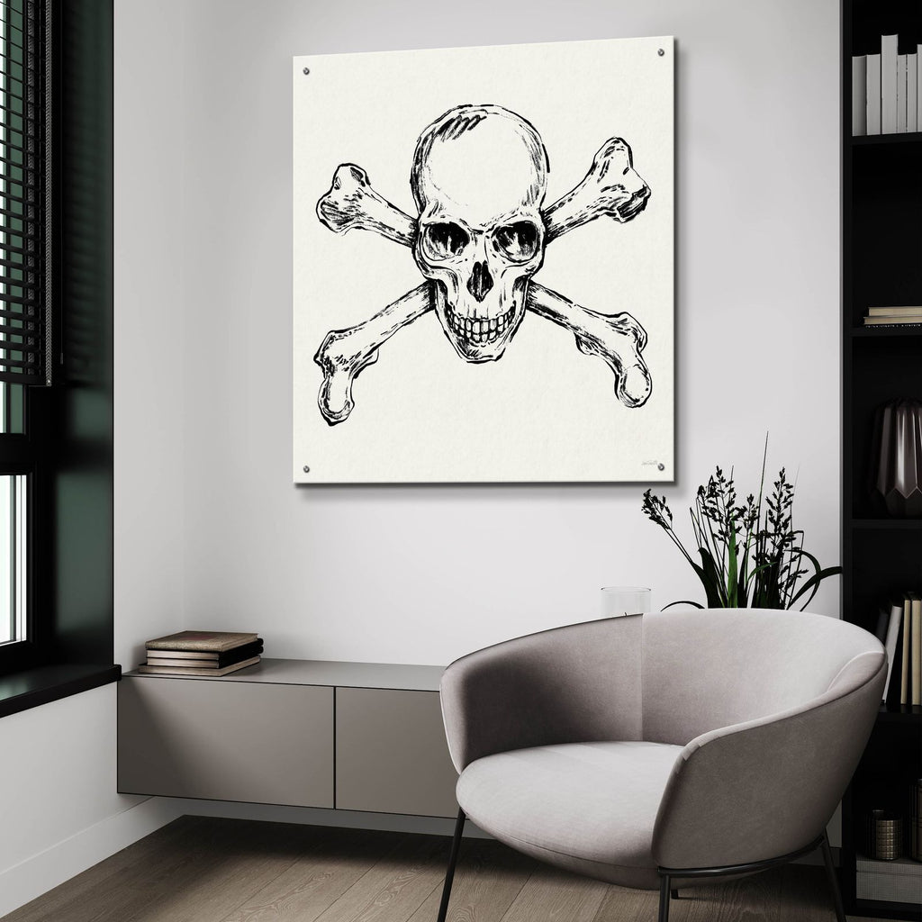 Skull And Crossbones 1 by Anne Tavoletti - 36x36 acrylic wall art in a room