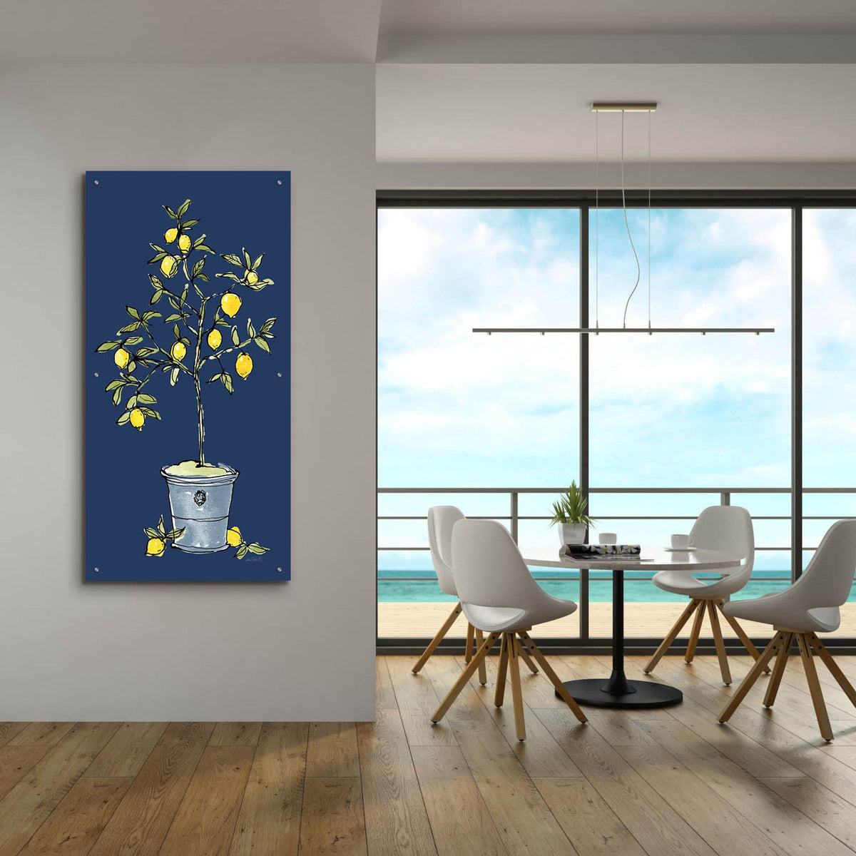 Citron 5 Navy by Anne Tavoletti - 24x48 acrylic wall art in a room