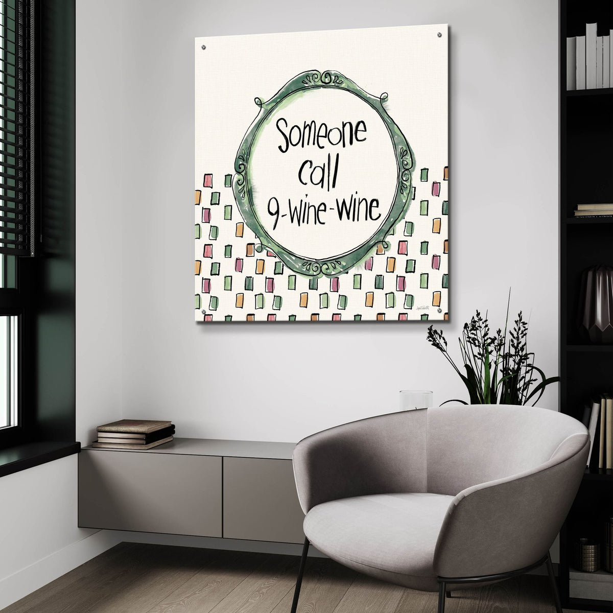 Wine Sentiments 6 by Anne Tavoletti - 36x36 acrylic wall art in a room