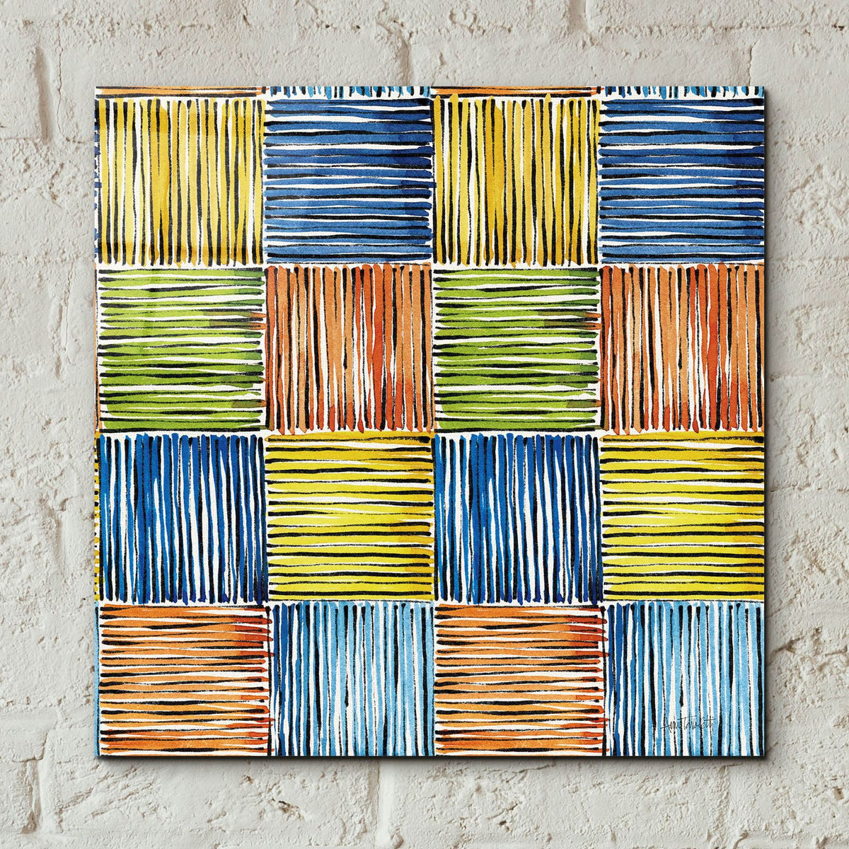 Fall Sweet Fall Pattern 7 by Anne Tavoletti - 12x12 acrylic wall art in a room