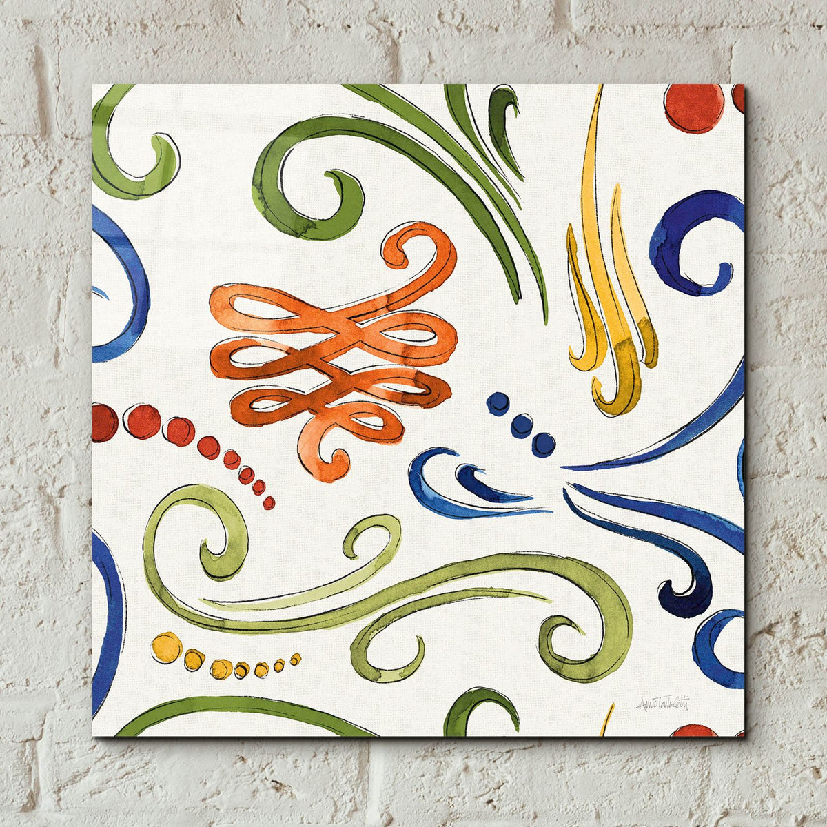 Fall Sweet Fall Pattern 8 by Anne Tavoletti - 12x12 acrylic wall art in a room