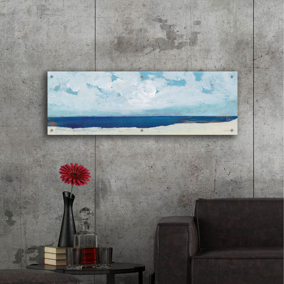 Beach 1 by Cheryl Warrick - 48x16 acrylic wall art in a room