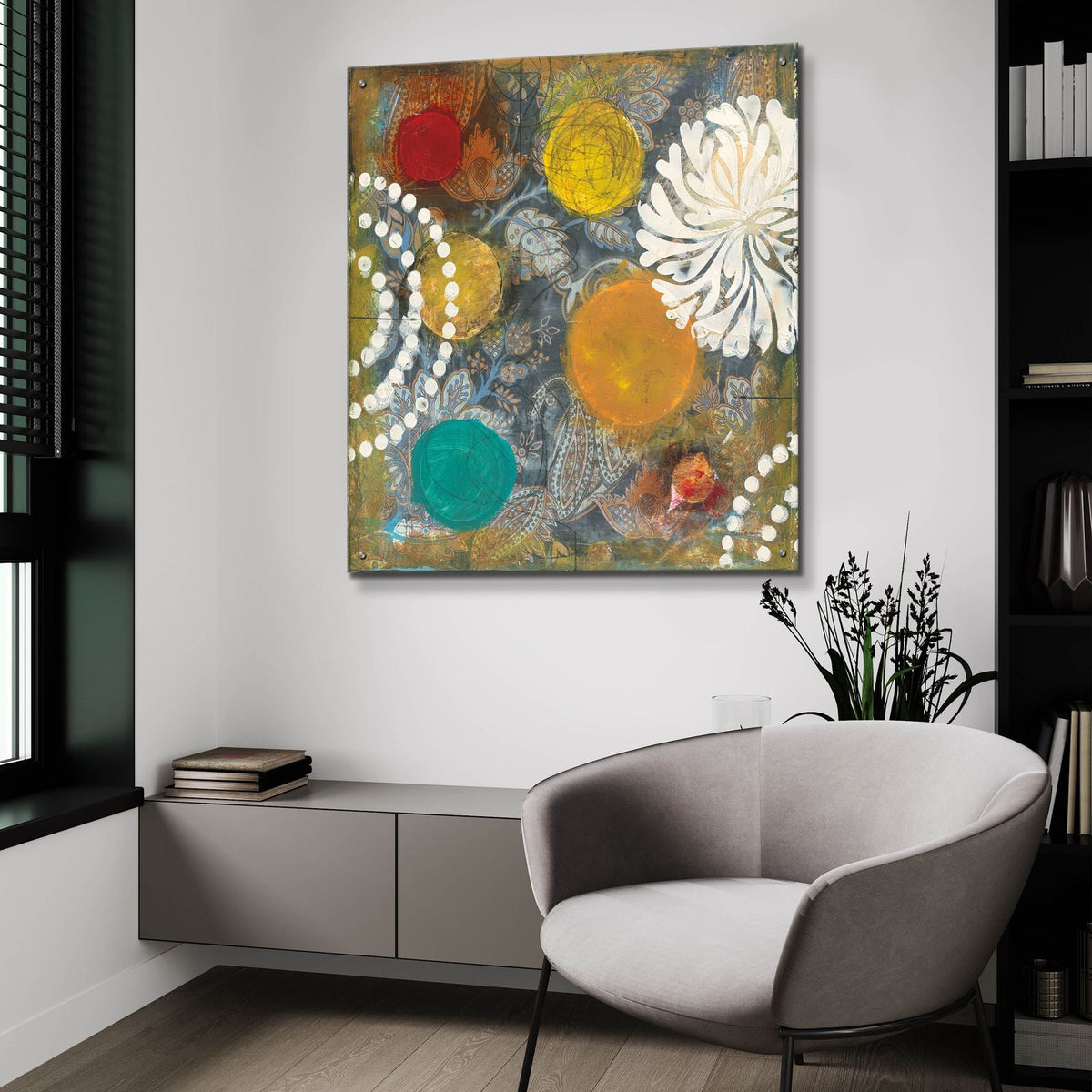 Bridge Abstract 2 by Cheryl Warrick - 36x36 acrylic wall art in a room