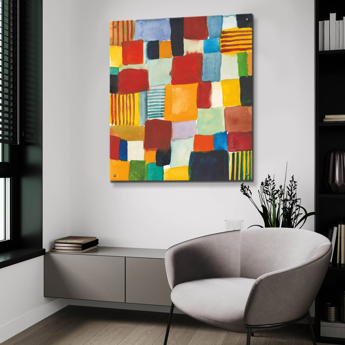City Block 1 by Cheryl Warrick - 36x36 acrylic wall art in a room