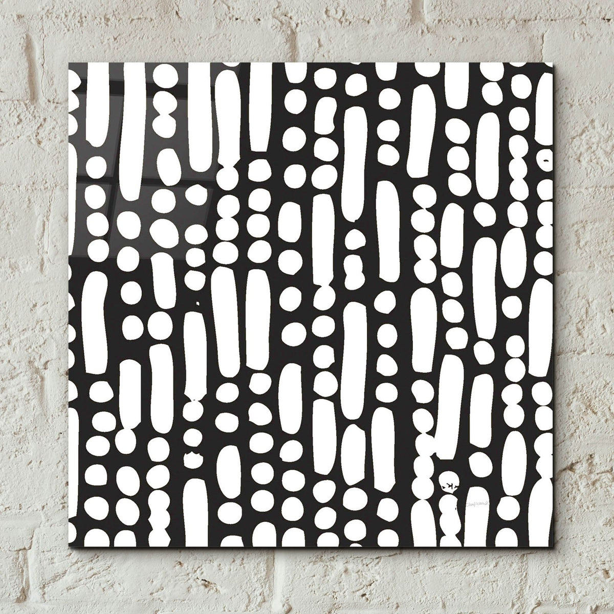 Cross Current Square Up 1 Bw by Cheryl Warrick - 12x12 acrylic wall art in a room
