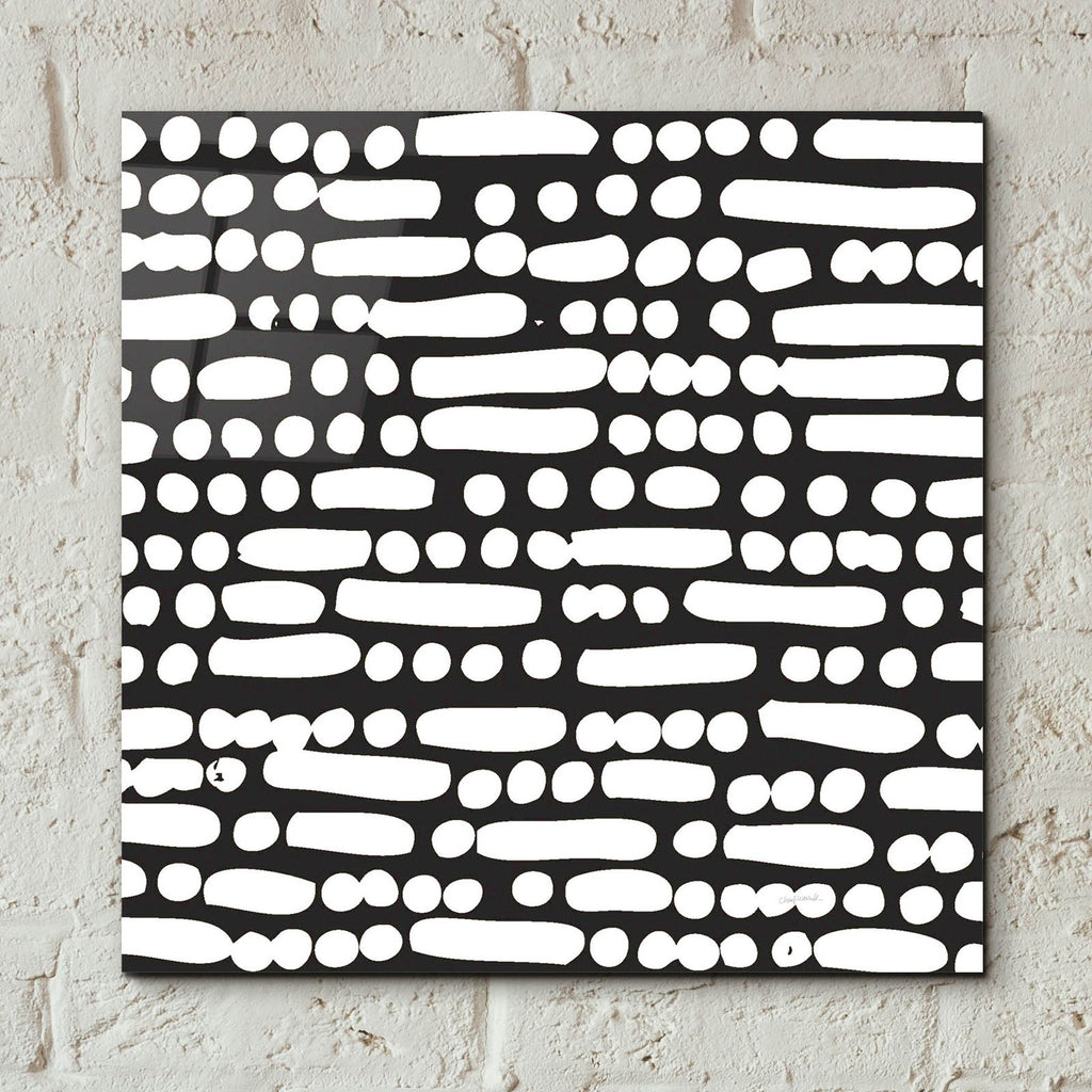 Cross Current Square Up 2 Bw by Cheryl Warrick - 12x12 acrylic wall art in a room