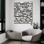 Cross Current Square Up 2 Bw by Cheryl Warrick - 36x36 acrylic wall art in a room
