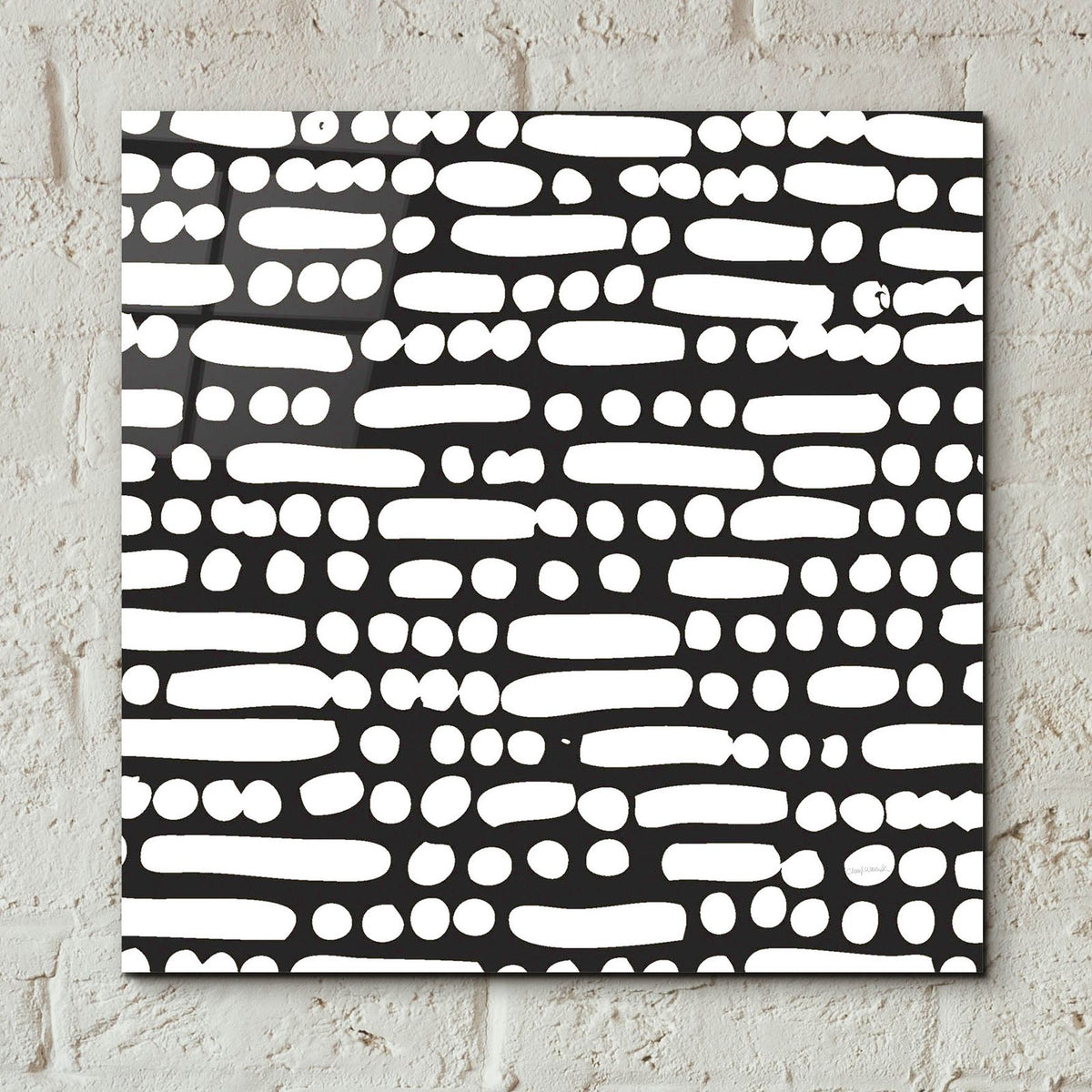 Cross Current Square Up 3 Bw by Cheryl Warrick - 12x12 acrylic wall art in a room