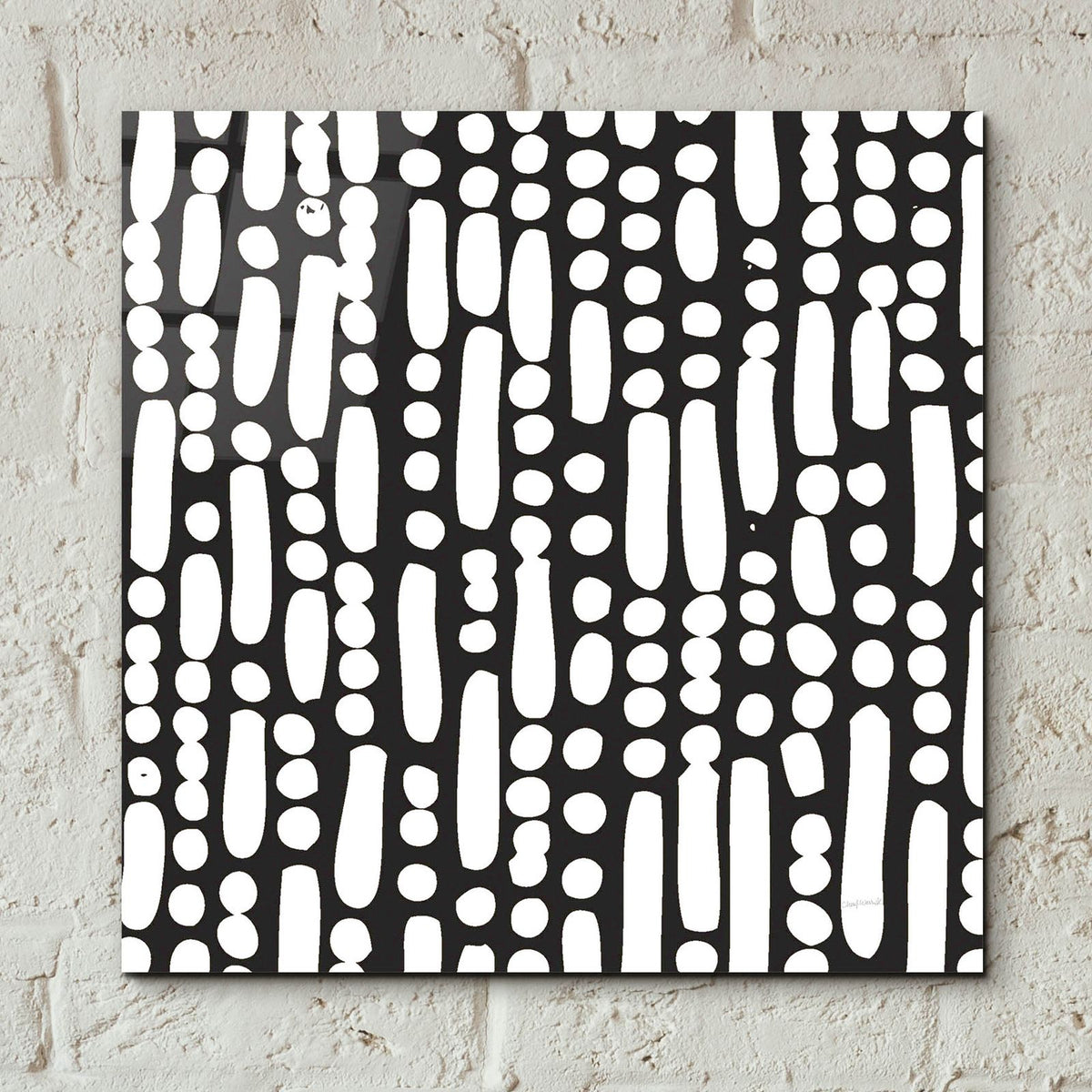 Cross Current Square Up 4 Bw by Cheryl Warrick - 12x12 acrylic wall art in a room