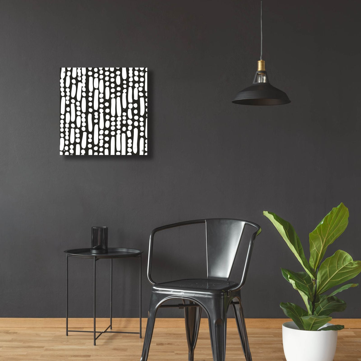 Cross Current Square Up 4 Bw by Cheryl Warrick - 24x24 acrylic wall art in a room