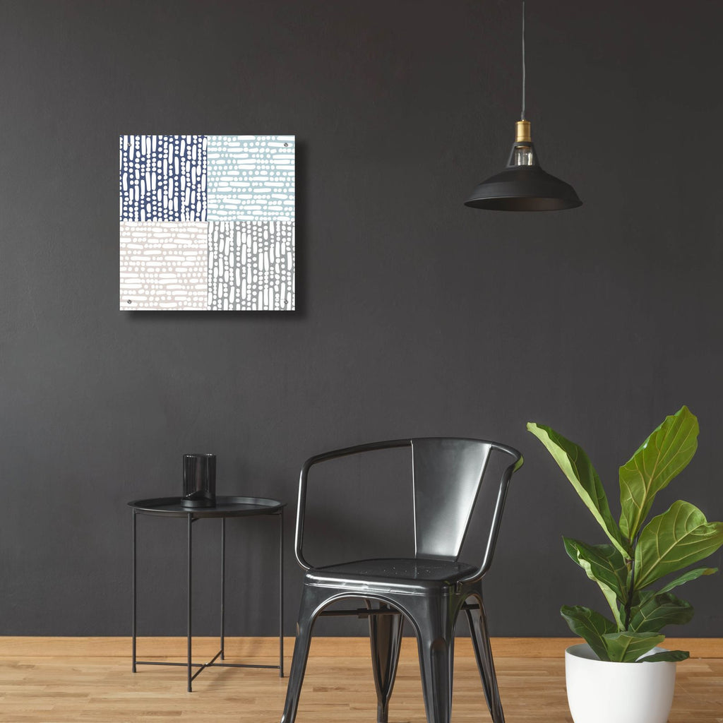 Cross Current Square Up Cool by Cheryl Warrick - 24x24 acrylic wall art in a room