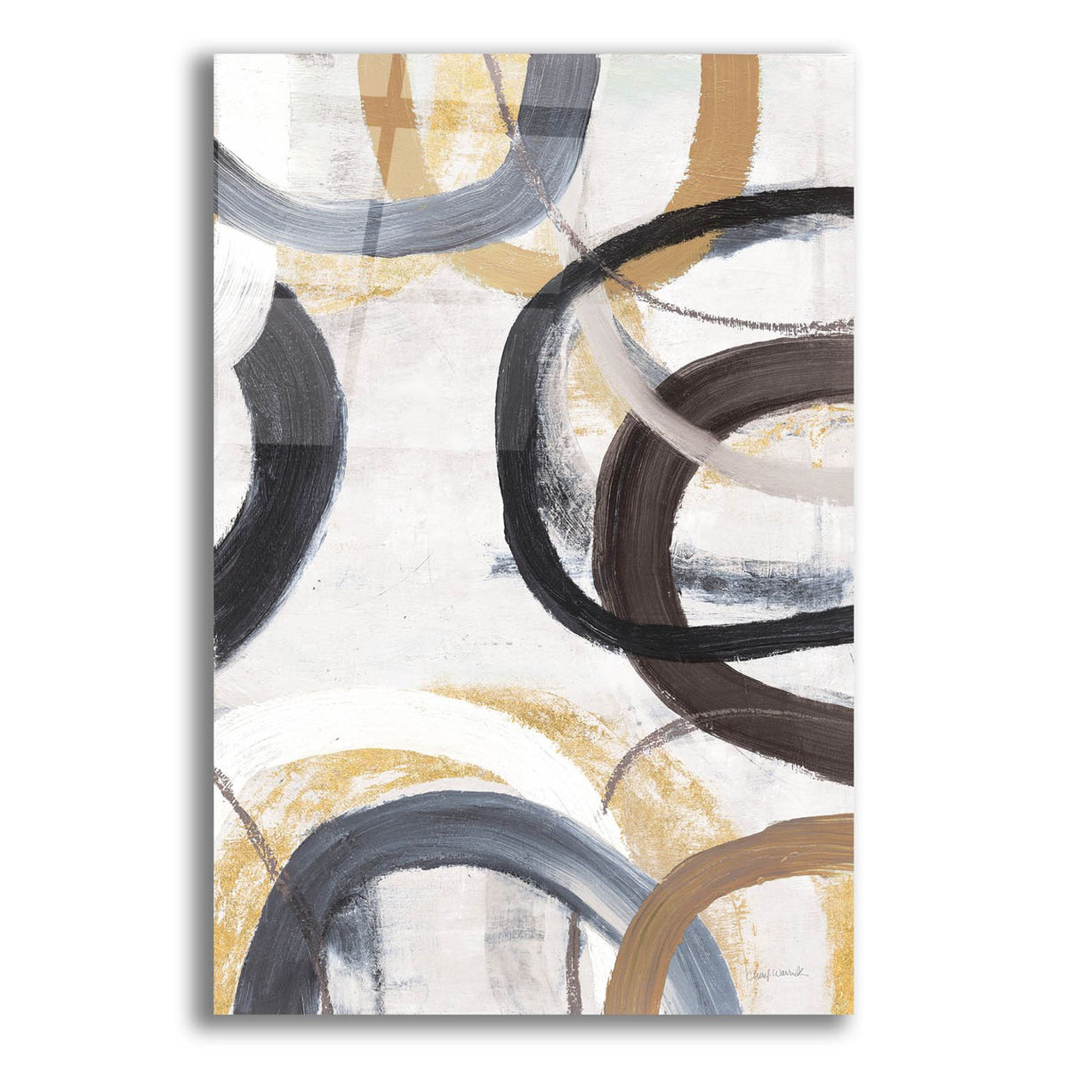 Dwell 1 Gold Neutral C by Cheryl Warrick acrylic glass wall art