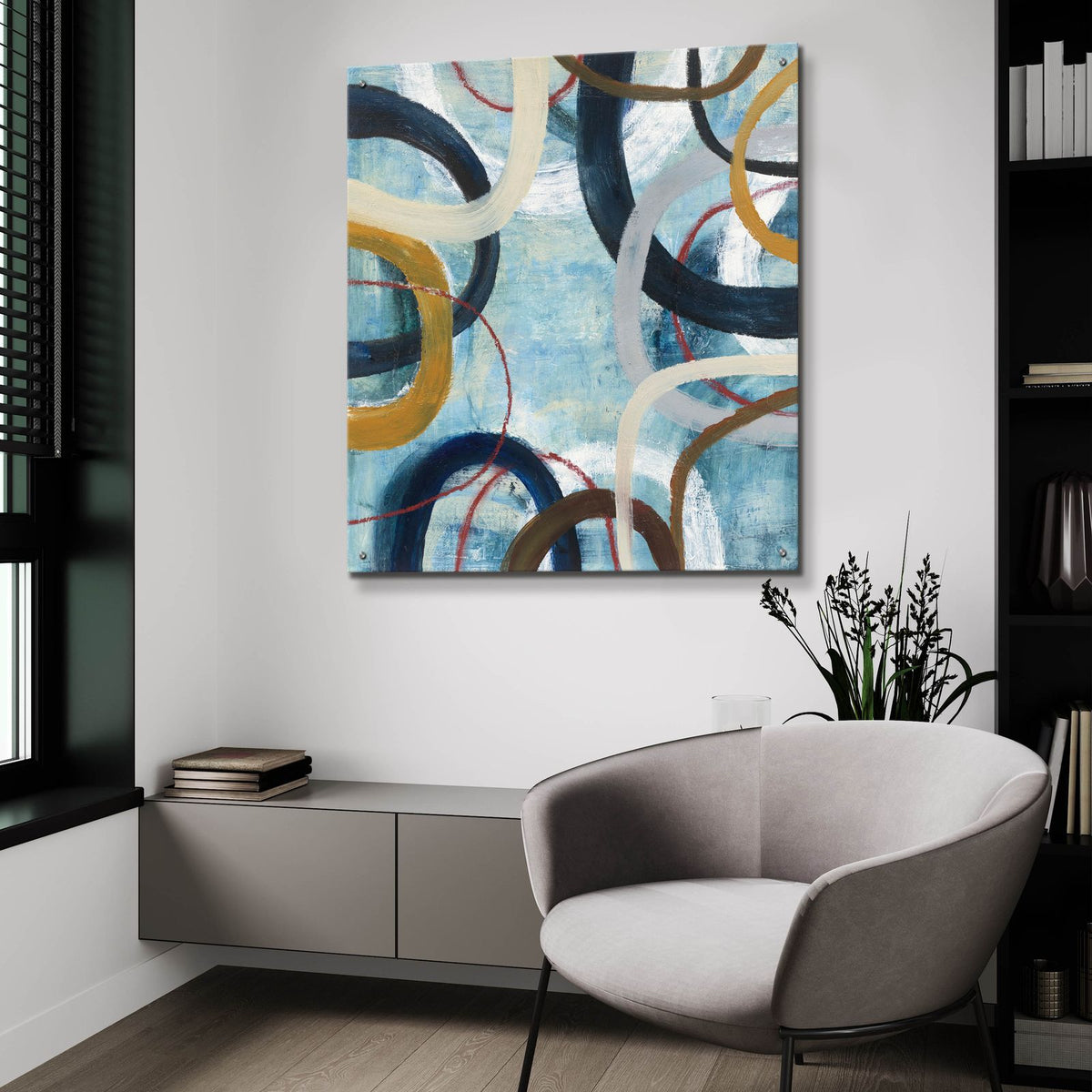 Dwell 1 by Cheryl Warrick - 36x36 acrylic wall art in a room