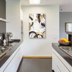 Dwell 2 Gold Neutral C by Cheryl Warrick - 24x36 acrylic wall art in a room