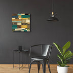 Eileen 4 Blue by Cheryl Warrick - 24x24 acrylic wall art in a room