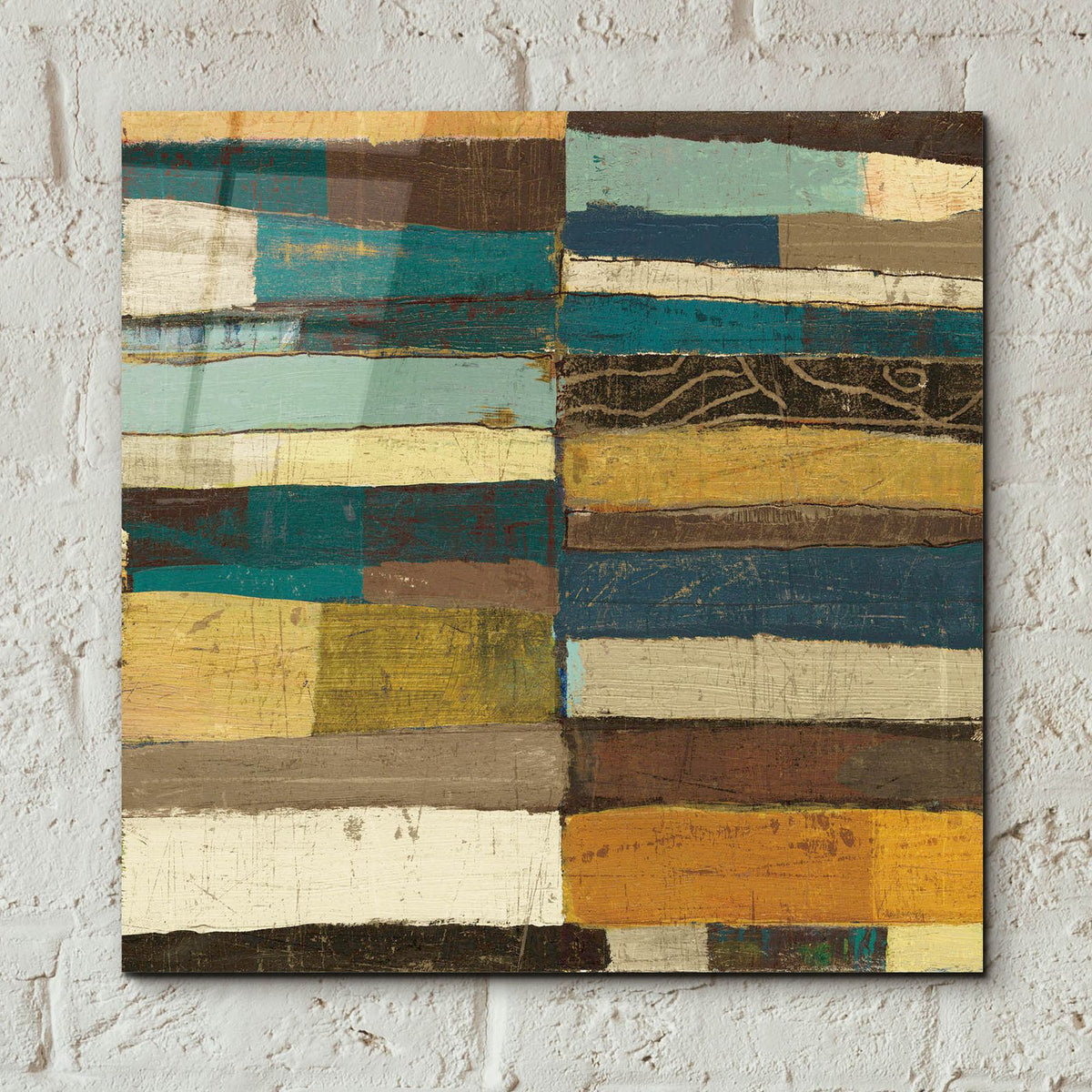 Eileen 5 Blue by Cheryl Warrick - 12x12 acrylic wall art in a room