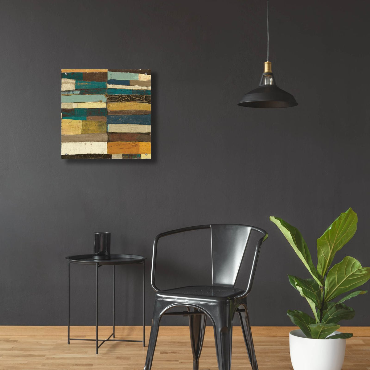 Eileen 5 Blue by Cheryl Warrick - 24x24 acrylic wall art in a room