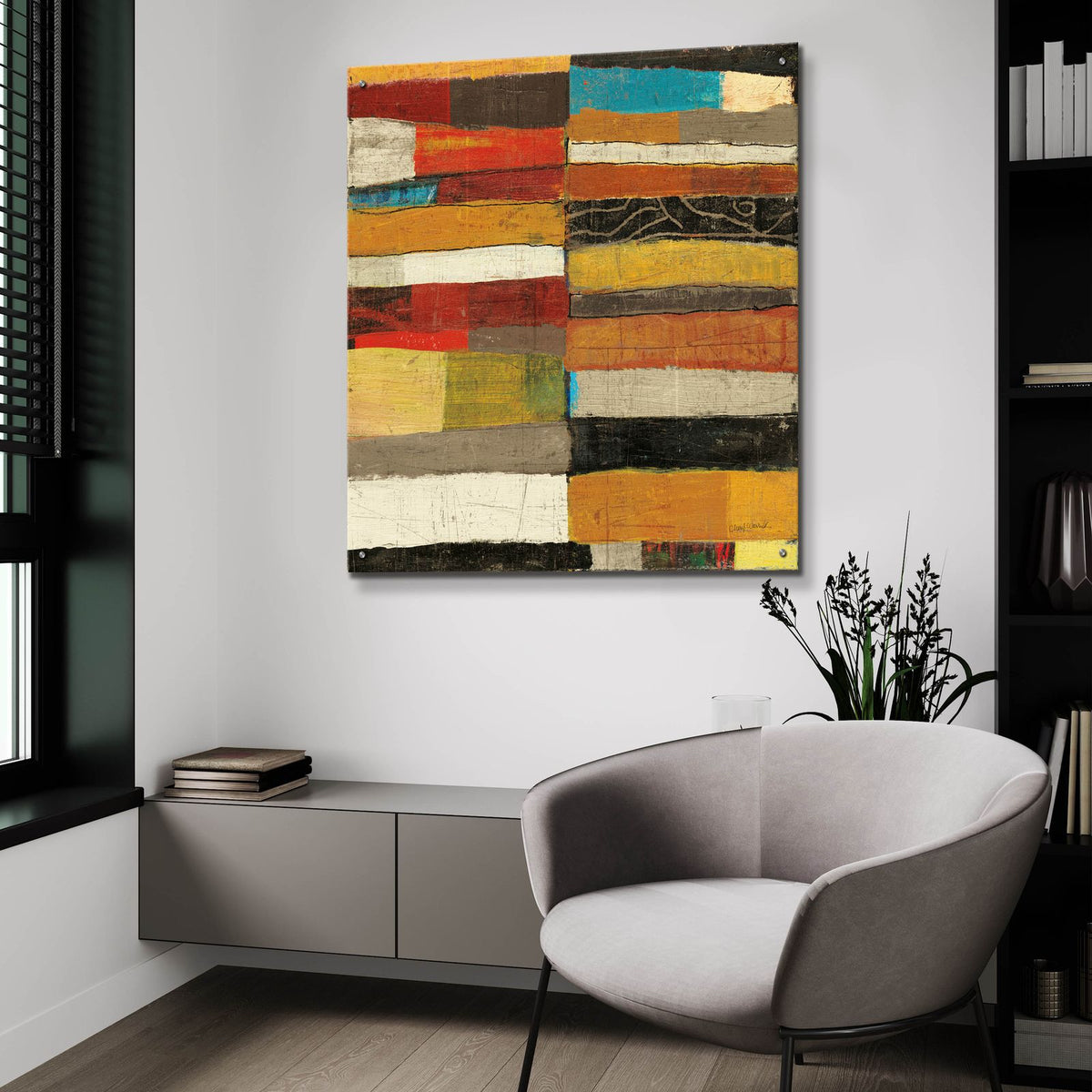 Eileen 5 V2 by Cheryl Warrick - 36x36 acrylic wall art in a room