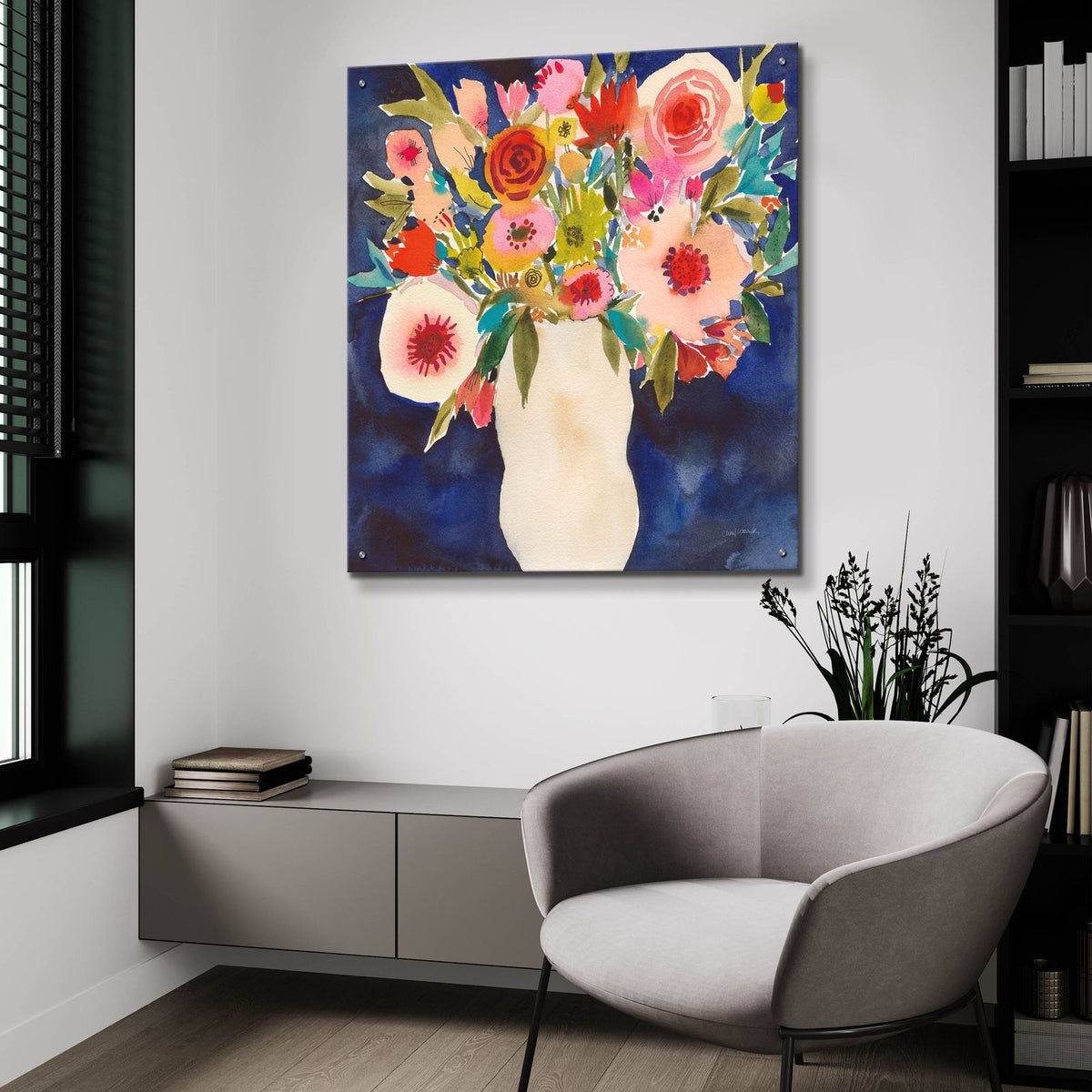 Floral Beauty 1 by Cheryl Warrick - 36x36 acrylic wall art in a room