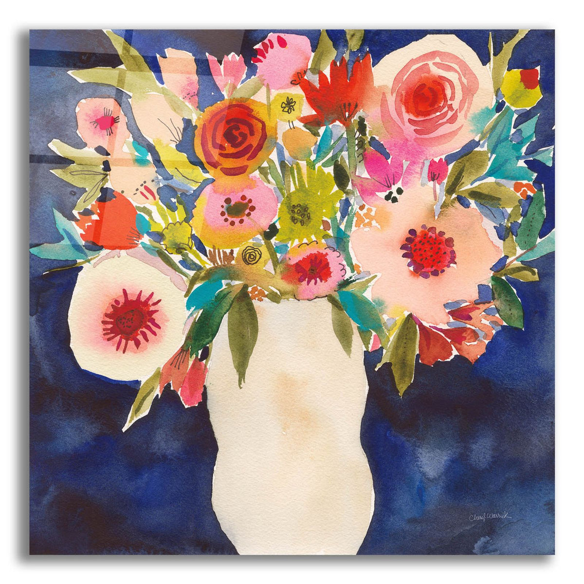 Floral Beauty 1 by Cheryl Warrick acrylic glass wall art