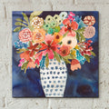 Floral Beauty 2 Striped Vase by Cheryl Warrick - 12x12 acrylic wall art in a room