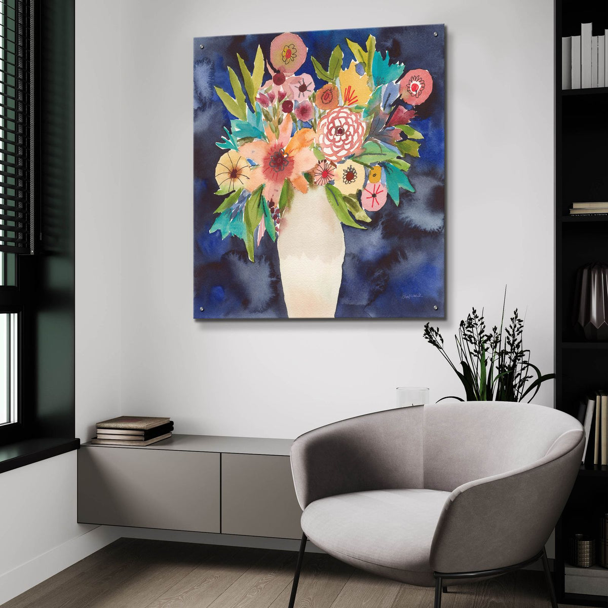 Floral Beauty 4 by Cheryl Warrick - 36x36 acrylic wall art in a room