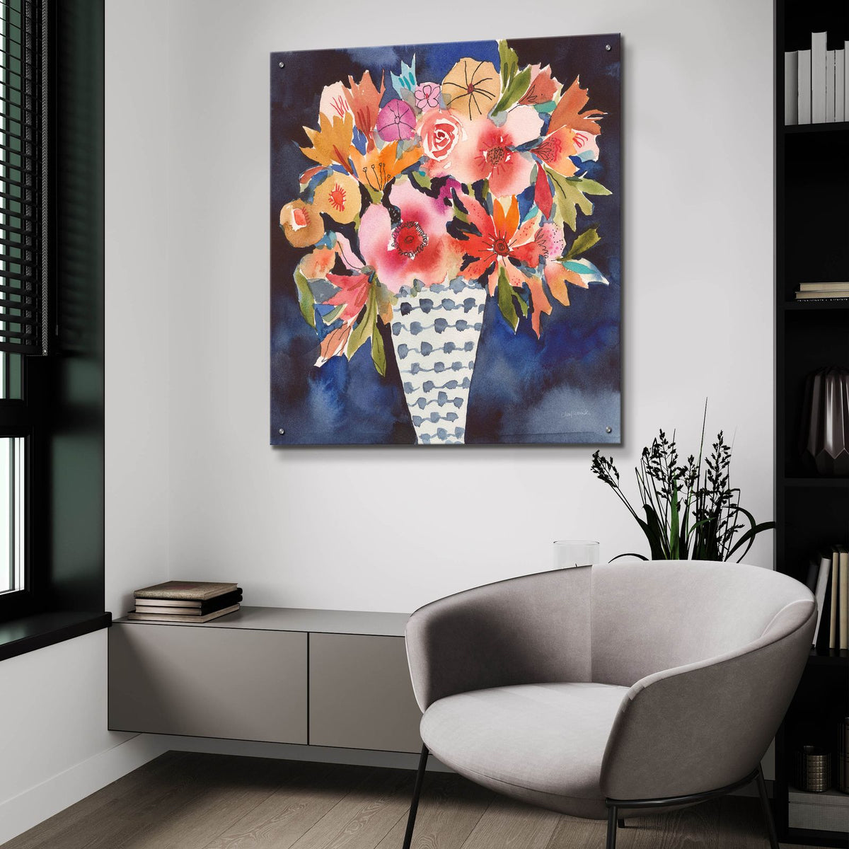 Floral Beauty 5 by Cheryl Warrick - 36x36 acrylic wall art in a room