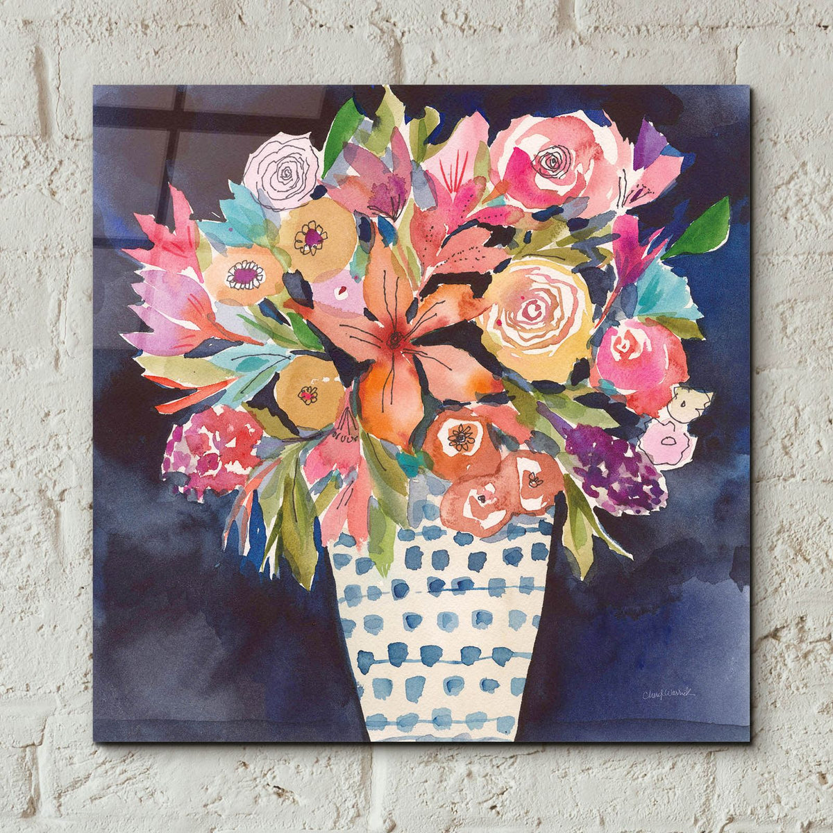 Floral Beauty 6 by Cheryl Warrick - 12x12 acrylic wall art in a room