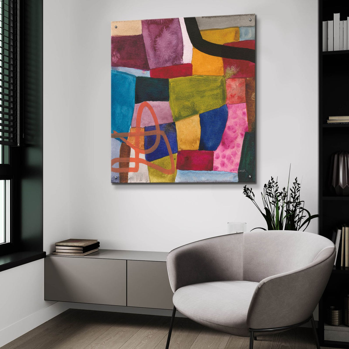 Freeway 5 by Cheryl Warrick - 36x36 acrylic wall art in a room
