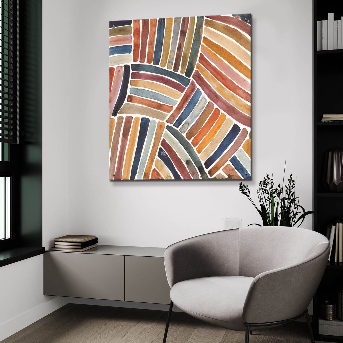 Furrow 1 by Cheryl Warrick - 36x36 acrylic wall art in a room