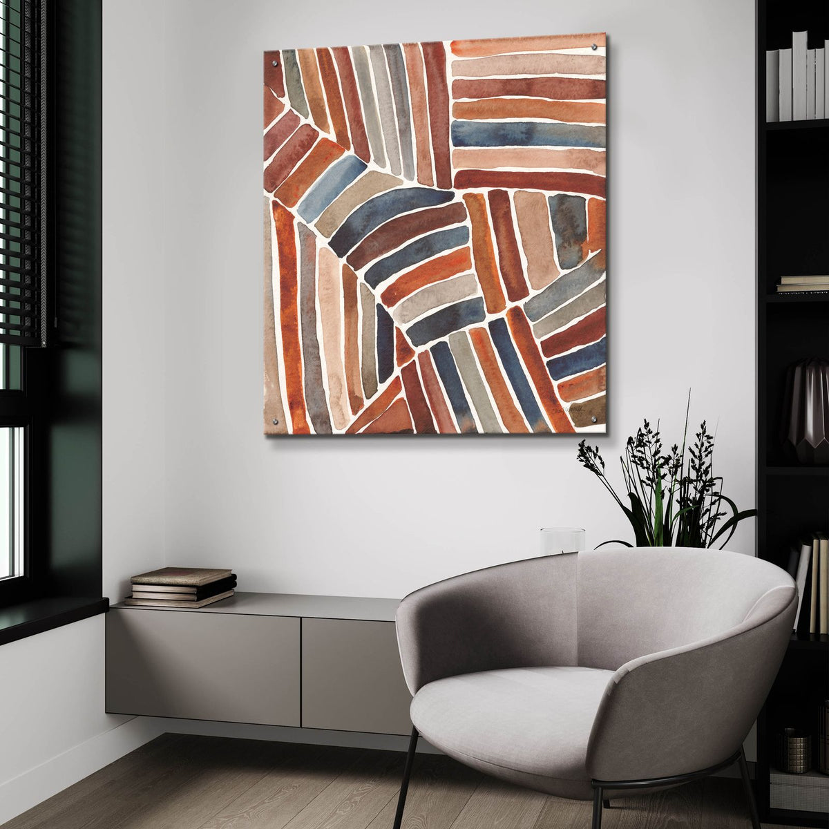 Furrow 2 by Cheryl Warrick - 36x36 acrylic wall art in a room