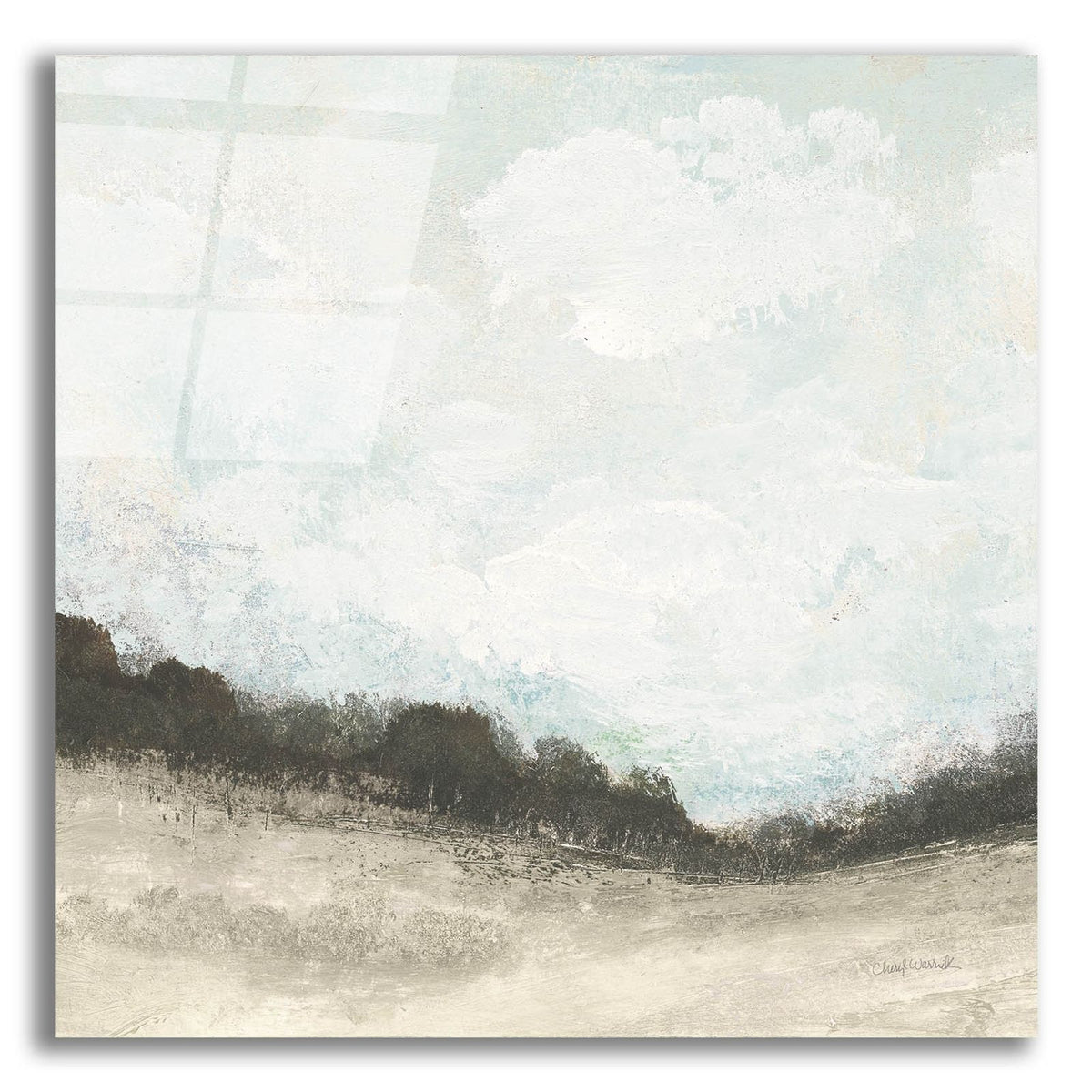 In The Field Square 2 Neutral by Cheryl Warrick acrylic glass wall art