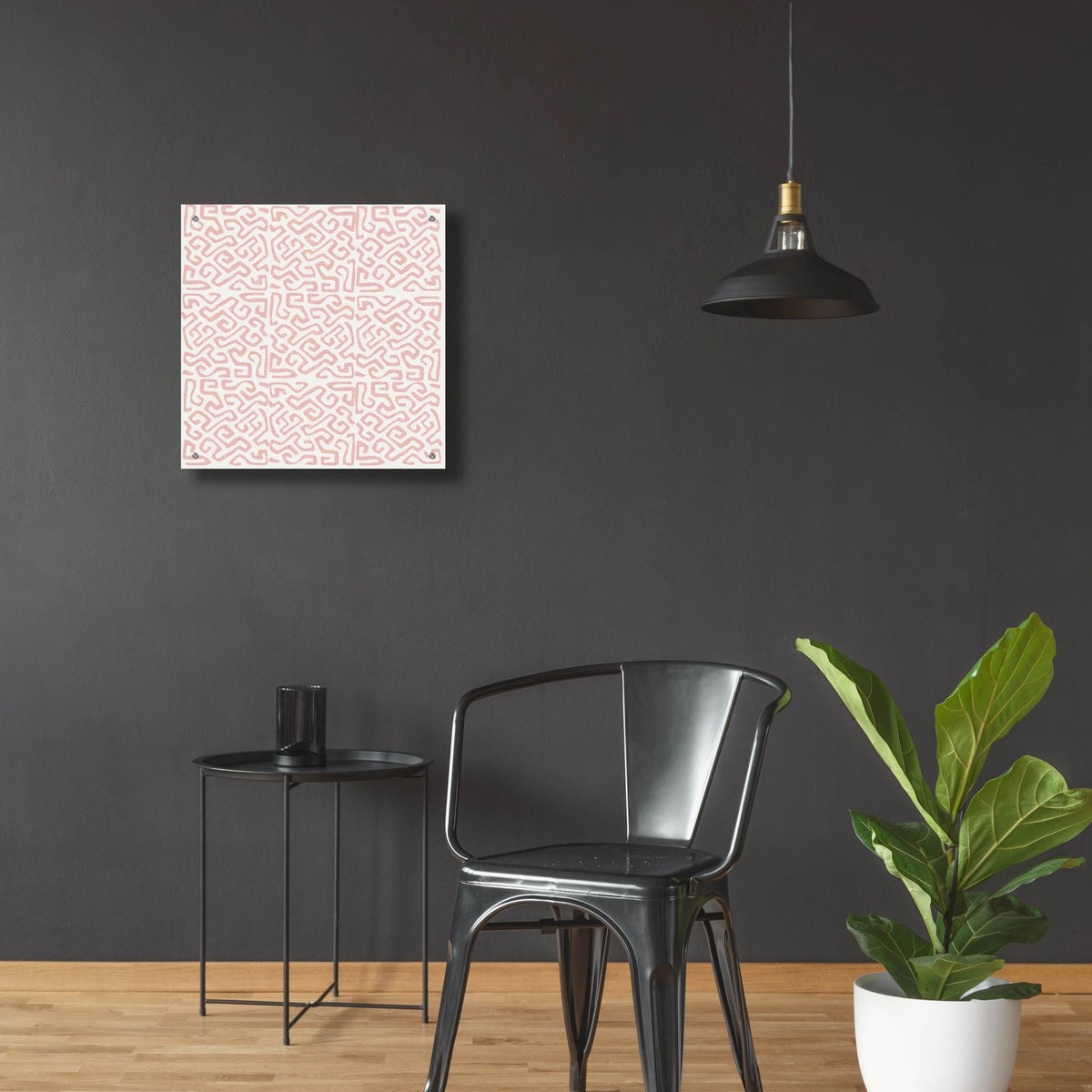 Kuba Play 1 Blush by Cheryl Warrick - 24x24 acrylic wall art in a room