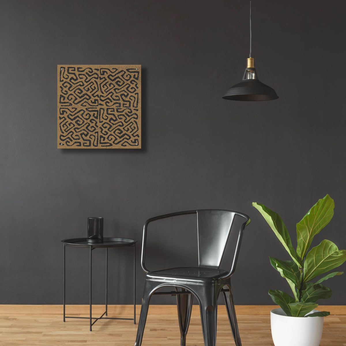 Kuba Play 1 Brown by Cheryl Warrick - 24x24 acrylic wall art in a room