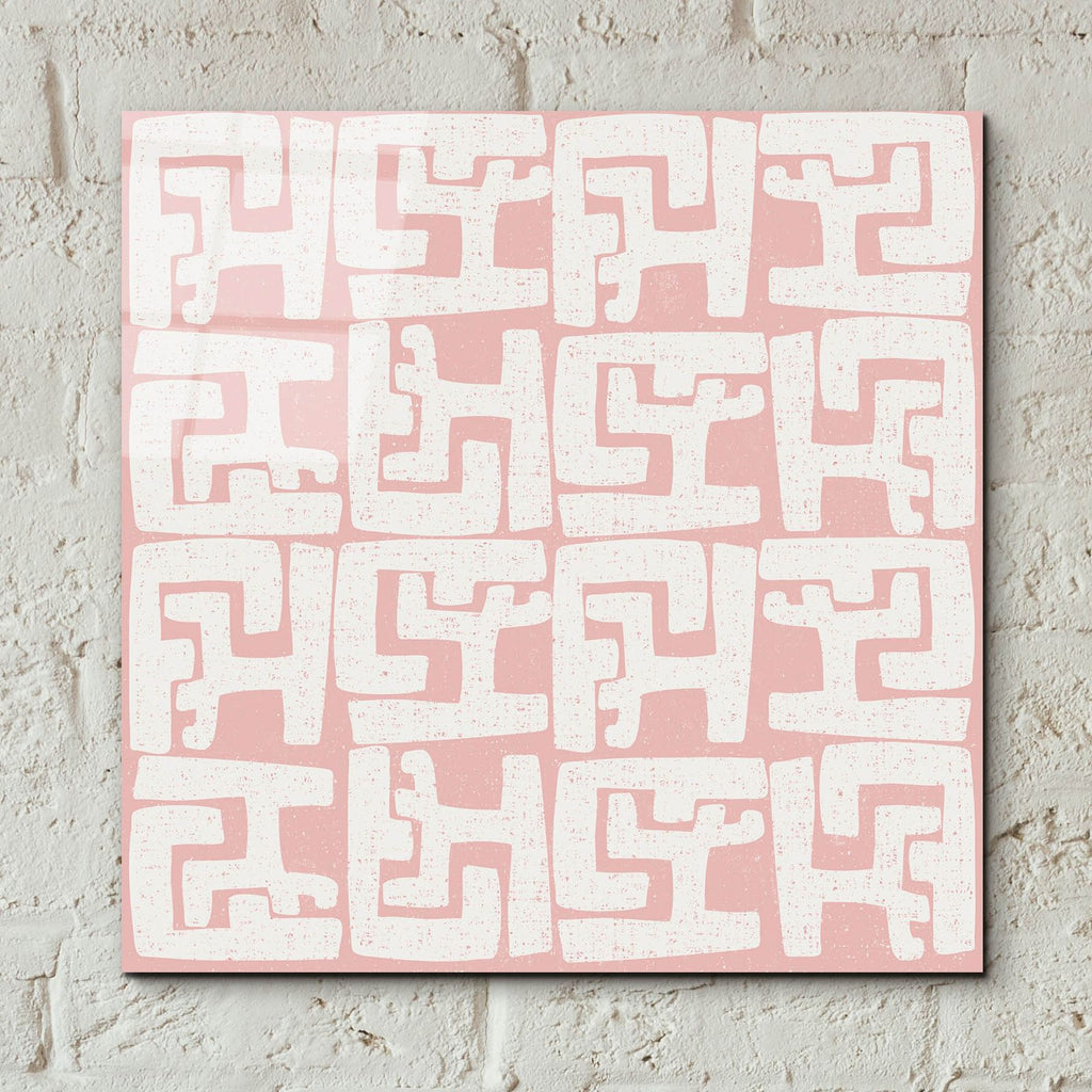 Kuba Play 2 Blush by Cheryl Warrick - 12x12 acrylic wall art in a room