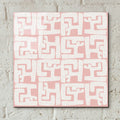 Kuba Play 2 Blush by Cheryl Warrick - 12x12 acrylic wall art in a room