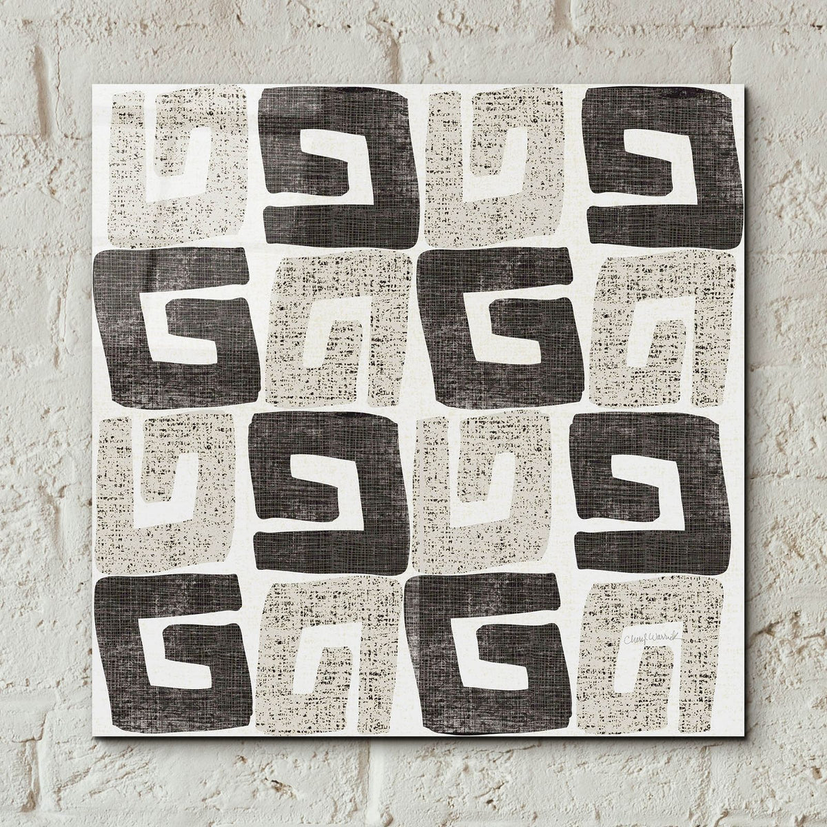 Kubatwist Neutral by Cheryl Warrick - 12x12 acrylic wall art in a room