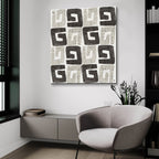 Kubatwist Neutral by Cheryl Warrick - 36x36 acrylic wall art in a room