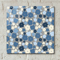 Main Street Garden Toss Blue And White by Cheryl Warrick - 12x12 acrylic wall art in a room