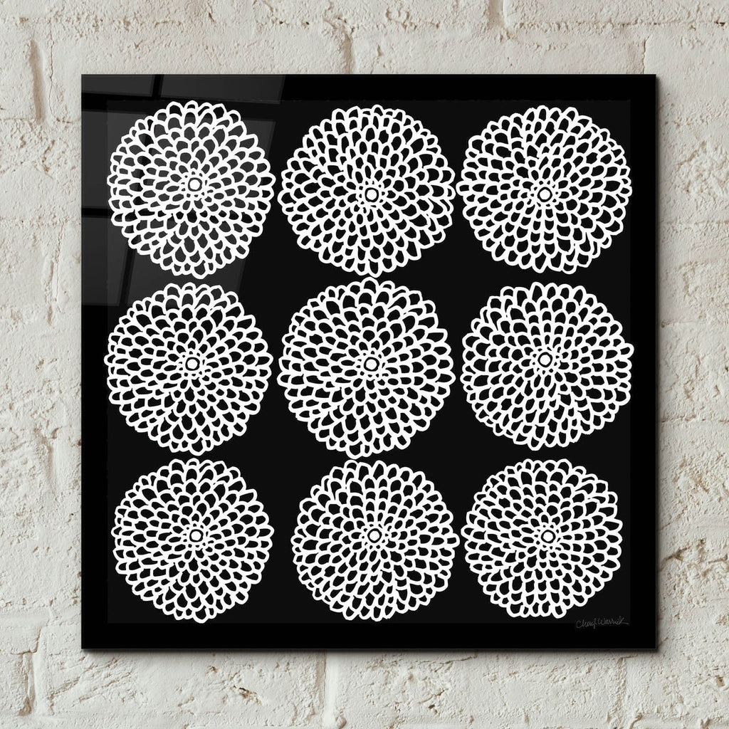 Main Street Mumsy Monochrome by Cheryl Warrick - 12x12 acrylic wall art in a room