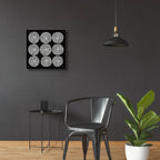Main Street Mumsy Monochrome by Cheryl Warrick - 24x24 acrylic wall art in a room