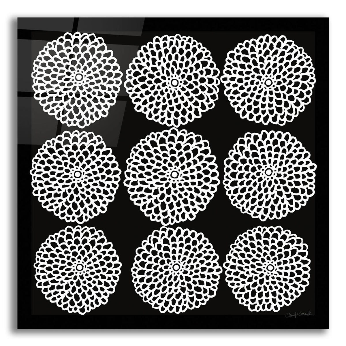 Main Street Mumsy Monochrome by Cheryl Warrick acrylic glass wall art